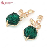 Champagne Brass Zircon Flower Charms Pendants Jewelry Making Findings