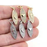 Hip Hop Geometric CZ Pendant Moon/Heart/Cross Charm Plated Zircon Jewelry