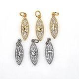 Hip Hop Geometric CZ Pendant Moon/Heart/Cross Charm Plated Zircon Jewelry