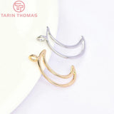 10PCS 10x17MM 24K Brass Moon Pendants Charms for Jewelry Making