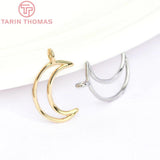 10PCS 10x17MM 24K Brass Moon Pendants Charms for Jewelry Making