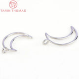 10PCS 10x17MM 24K Brass Moon Pendants Charms for Jewelry Making