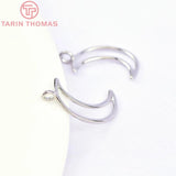 10PCS 10x17MM 24K Brass Moon Pendants Charms for Jewelry Making