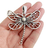 3 Tibetan Silver Large Dragonfly Charms Pendants for Jewelry Making 66x60mm