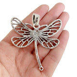 3 Tibetan Silver Large Dragonfly Charms Pendants for Jewelry Making 66x60mm