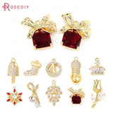 24K Brass Zircon Crown Charms for Jewelry Making