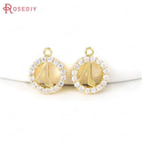 24K Brass Zircon Crown Charms for Jewelry Making