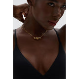 316L Stainless Steel Round Beads Chain Necklace 18K PVD Plated Women Jewelry
