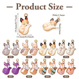 32Pcs Fox Charms Painted Alloy Animal Metal Pendants Mixed For Jewelry Making