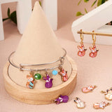 32Pcs Fox Charms Painted Alloy Animal Metal Pendants Mixed For Jewelry Making