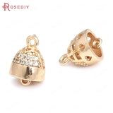 10PCS Champagne Brass and Zircon 2 Holes Charms Pendants