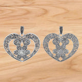 Antique Silver/Gold Large Filigree Heart Charms Pendants for DIY Necklace