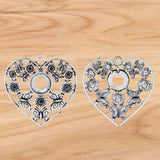 Antique Silver/Gold Large Filigree Heart Charms Pendants for DIY Necklace