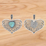 Antique Silver/Gold Large Filigree Heart Charms Pendants for DIY Necklace