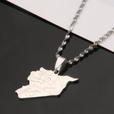Syria Map Flag Pendant Necklace Stainless Steel Jewelry