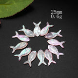 10pcs Rainbow Abalone Shell Fish Charms Pendant DIY Jewelry Making