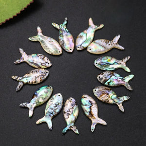 10pcs Rainbow Abalone Shell Fish Charms Pendant DIY Jewelry Making