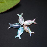 10pcs Rainbow Abalone Shell Fish Charms Pendant DIY Jewelry Making