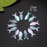 10pcs Rainbow Abalone Shell Fish Charms Pendant DIY Jewelry Making