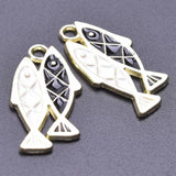 20pcs Sea Ocean Fish Shell Enamel Charm Pendant DIY Craft Necklace Earrings