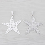 3 Large Hammered Starfish Charms Pendants 73x68mm