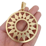 2pcs Boho Hollow Flower Round Charms Pendants for DIY Necklace