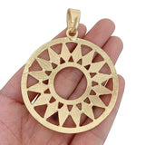2pcs Boho Hollow Flower Round Charms Pendants for DIY Necklace