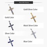 Hip Hop Men's Cross Pendant Rhinestones Stainless Steel