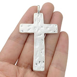 Set of 4 Tibetan Silver Crucifix Cross Charms Pendants