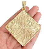Large Boho Flower Square Charms Pendants for Jewelry Making