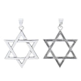 2pcs Tibetan Silver Large Star of David Charms Pendants 87x60mm