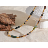 Vintage Natural Stone Shell Beads Necklace Women Jewelry Gift