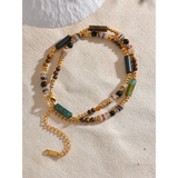Vintage Natural Stone Shell Beads Necklace Women Jewelry Gift