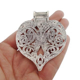 2pcs Heart Charms Pendants for Necklace Making 74x60mm