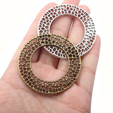 5-10pcs Bronze 30mm 50mm Circle Charms Pendants DIY Jewelry Findings