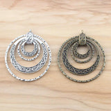 Antique Bronze/Silver Multi-Circles Charms Pendant For DIY Necklace