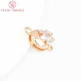 6PCS 14x10.5MM 24K Brass Star Moon Pendants DIY Jewelry Findings