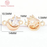 6PCS 14x10.5MM 24K Brass Star Moon Pendants DIY Jewelry Findings