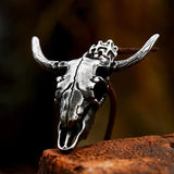 Vintage Bull Head Pendant Stainless Steel Punk Men's Chain Necklace