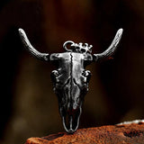 Vintage Bull Head Pendant Stainless Steel Punk Men's Chain Necklace