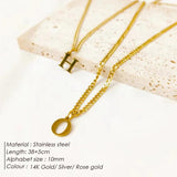 Stainless Steel Initial Necklace A-Z Letter Pendant Jewelry