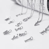 Stainless Steel Initial Necklace A-Z Letter Pendant Jewelry