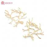 10PCS 32x36MM Champagne Brass Tree Branch Charms Pendants DIY Jewelry Findings