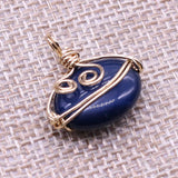 5pcs Natural Agate Stones Pendant Copper Wire Charms