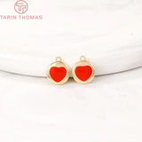 6PCS 24K Brass Heart Pendants - DIY Jewelry Making Findings