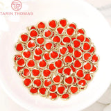 6PCS 24K Brass Heart Pendants - DIY Jewelry Making Findings