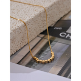 Stainless Steel Square Chain Necklace Pendant 18K PVD Plated Jewelry