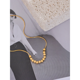 Stainless Steel Square Chain Necklace Pendant 18K PVD Plated Jewelry