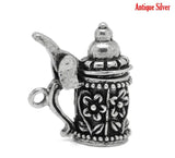 Vintage 3D Beer Cup Tableware Charms Flower Carved Pendants 19mmx18mm
