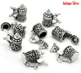 Vintage 3D Beer Cup Tableware Charms Flower Carved Pendants 19mmx18mm